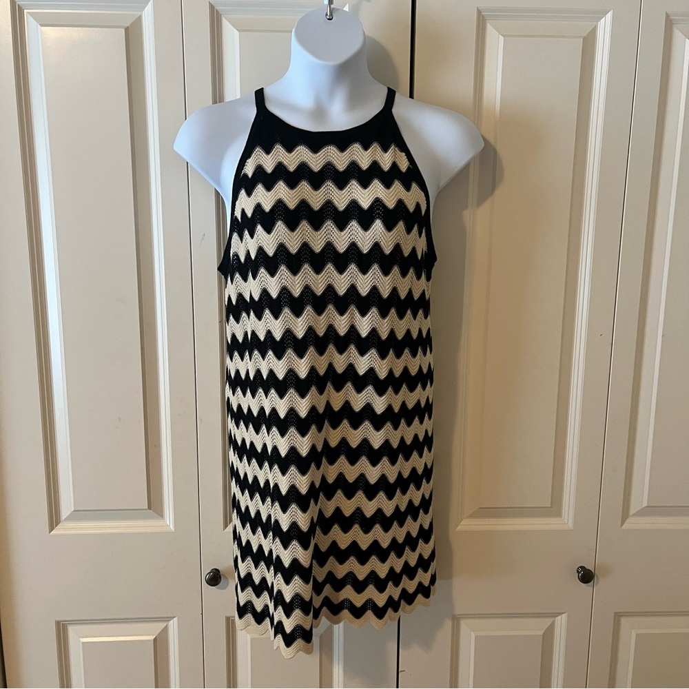 🌼 Haute Hippie Chevron Halter Dress – Festival Chic Vibes 🌼